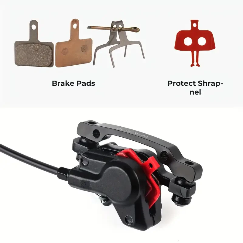 High-Performance Hydraulic Disc Brake Kit with 160mm Rotors for Front and Rear Wheels