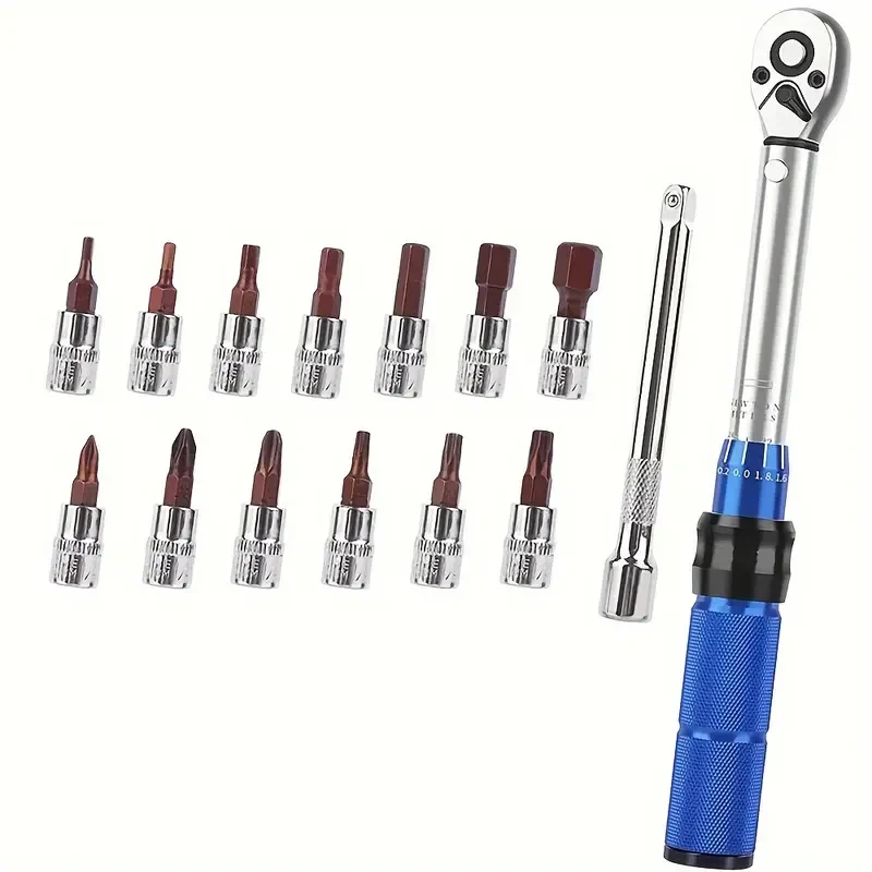 15-Piece Adjustable Torque Wrench Set, 2-24Nm