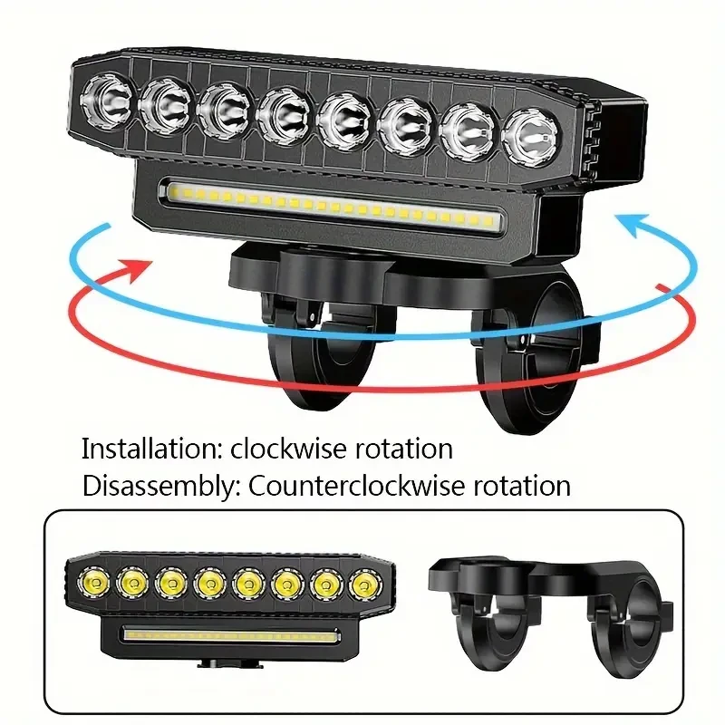 Smiling Shark 1pc Super Bright Rechargeable Bicycle Headlight