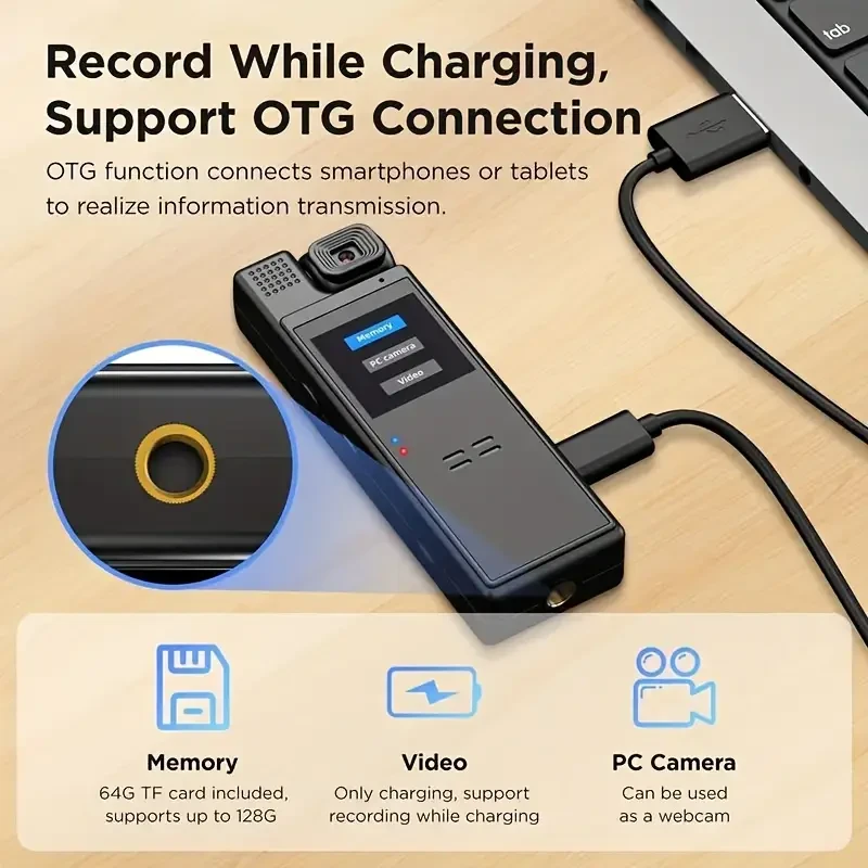 L9 1080P Compact Wearable Camera - Portable Pocket Recorder with 180 Rotatable Lens