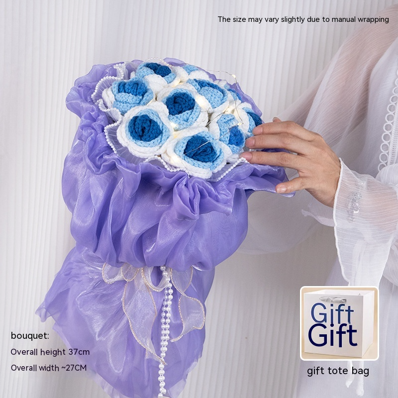 Wool Bouquet Hand Woven Rose