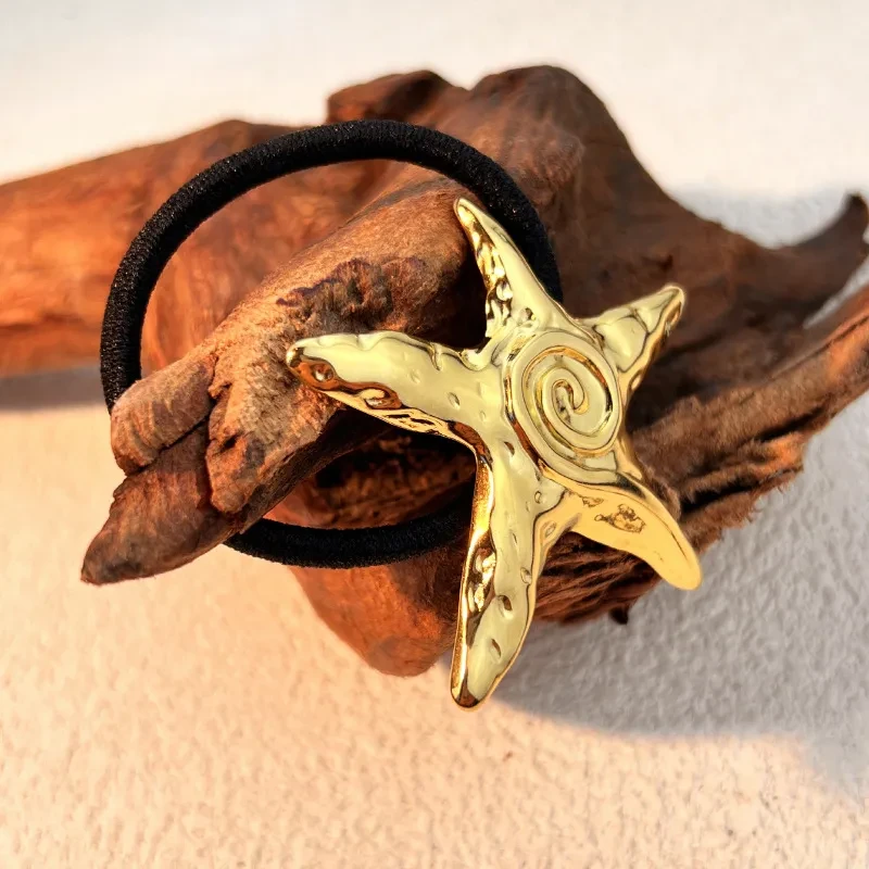 Simple Stainless Steel Hair Ring Animal Starfish