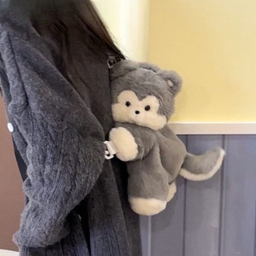 Cute Plush Doll Husky Backpack