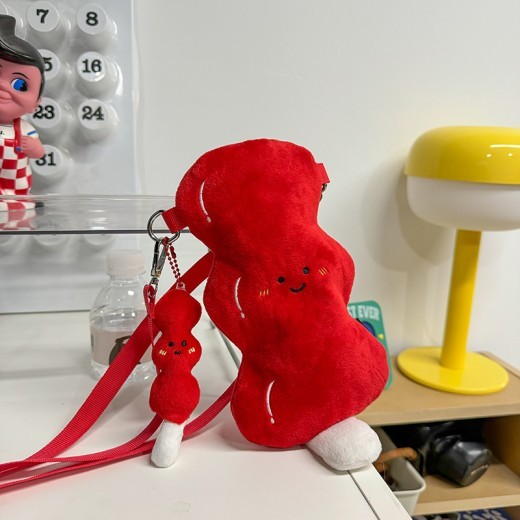 Creative Sugar-coated Haws On A Stick Plush Crossbody Bag
