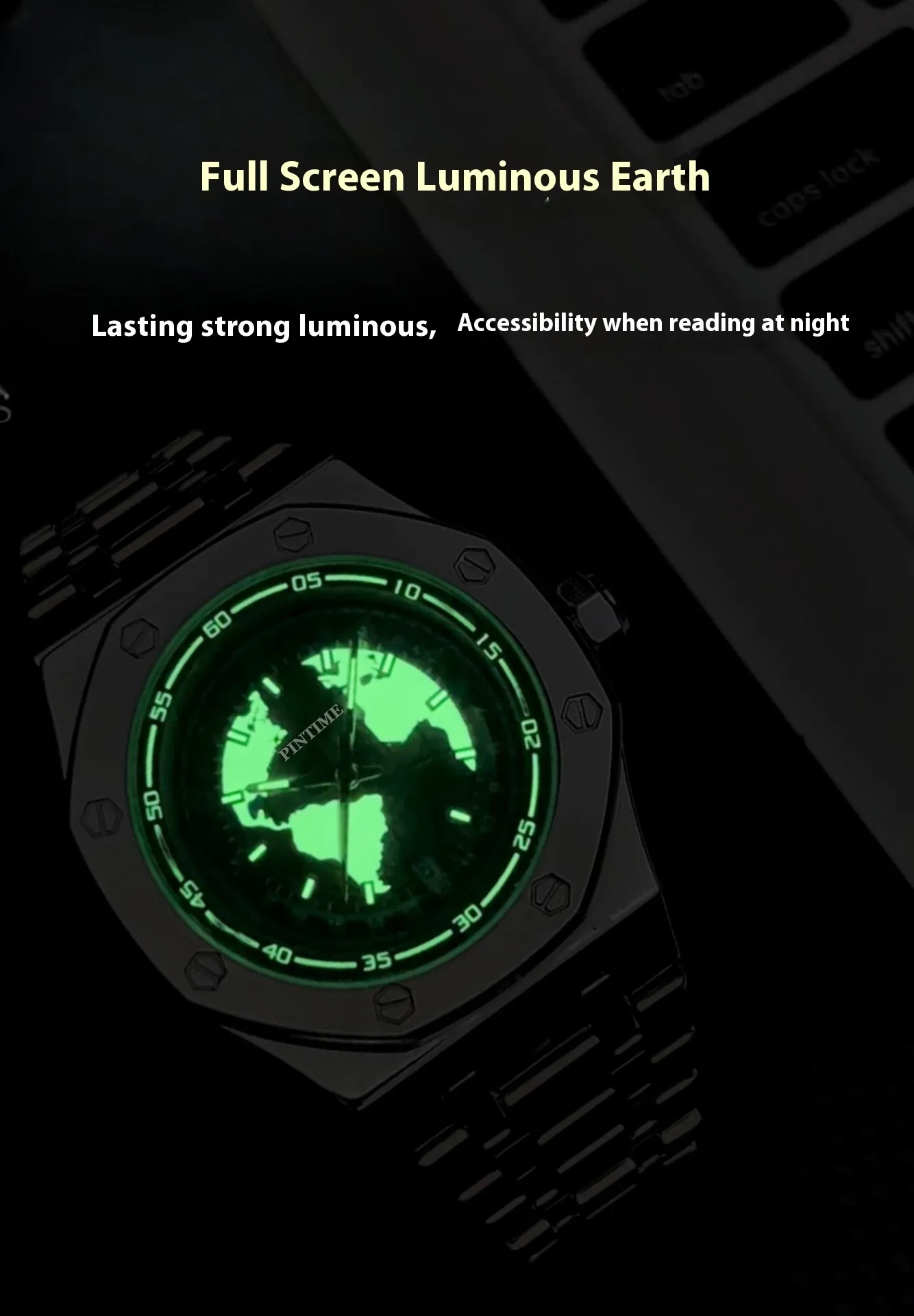 Men's Watch Waterproof Luminous Steel Strap Quartz