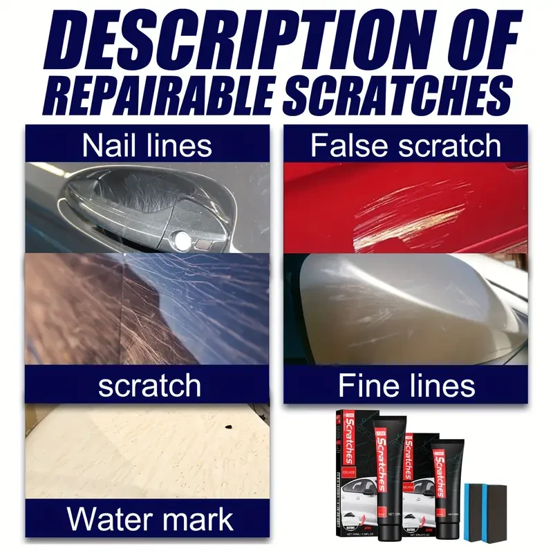 Car Scratch Polishing Paste, Scratch Scratch Mark Removal, Paint Renovation, Touch-up Paint, Scratch Wax, Mark Removal Abrasive