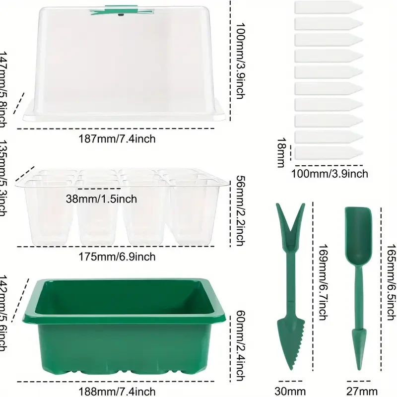 10 Pack Seed Starter Tray With 120 Cells, Garden Tools