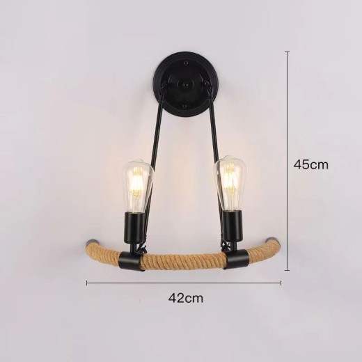 Hemp Rope Wall Lamp Retro Industrial Ideas