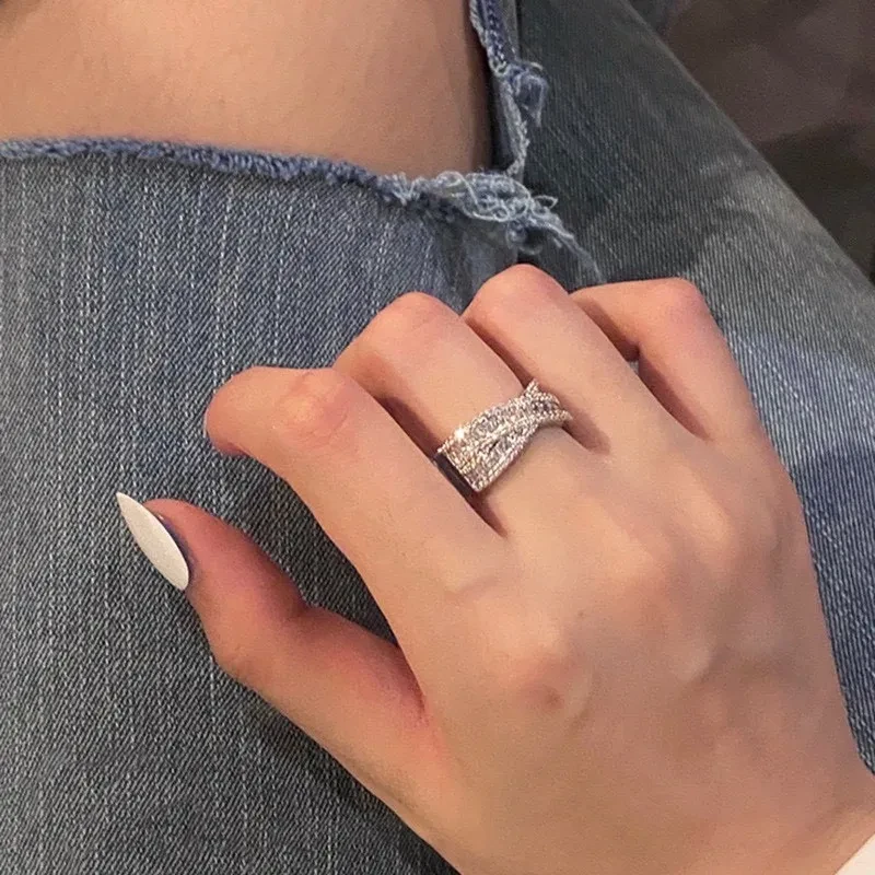 Niche 925 Silver Refined Rhinestone Ring