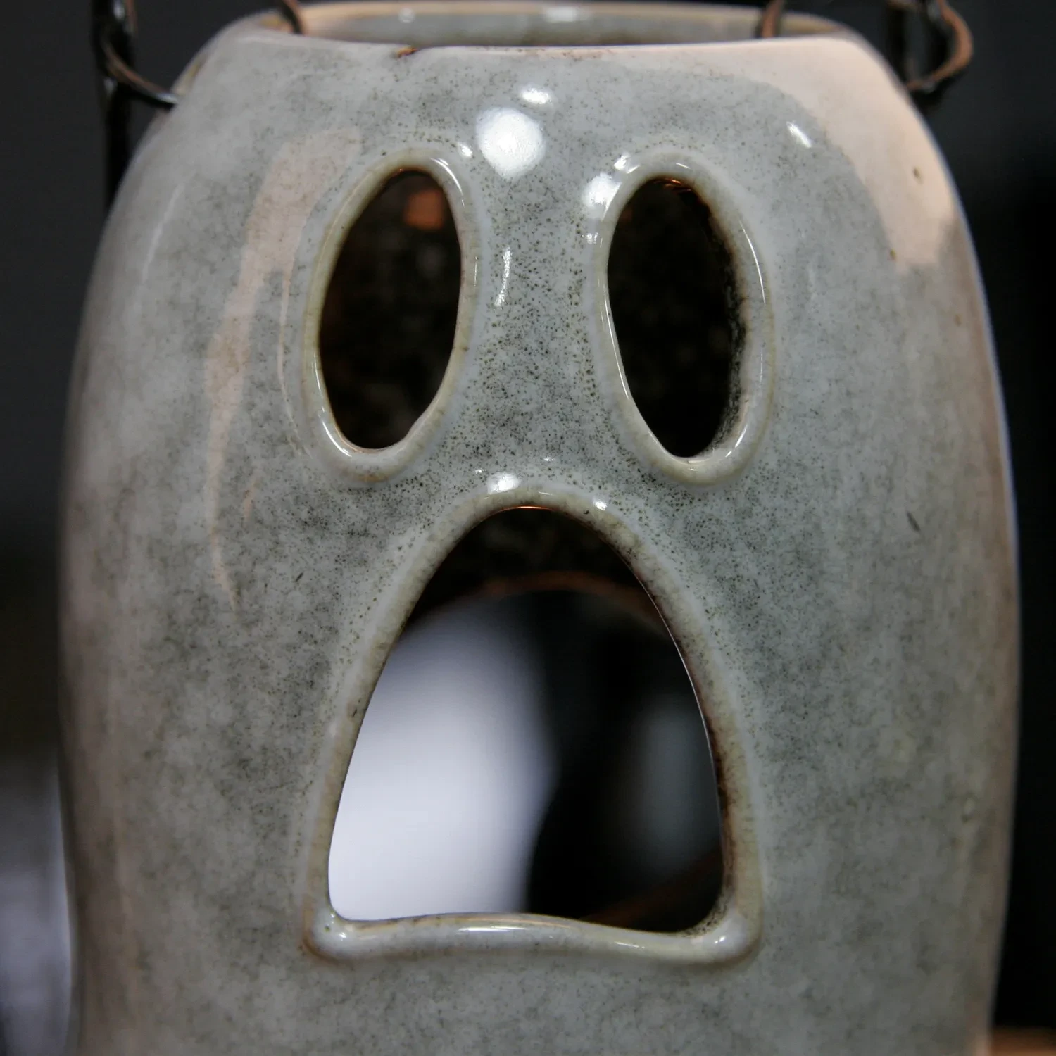 Halloween Candlestick Ghost Festival White Ghost Ceramic Ornaments