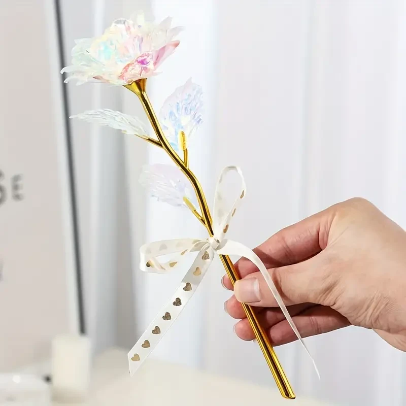 1set Artificial Rose Flower With Gift Box And Card