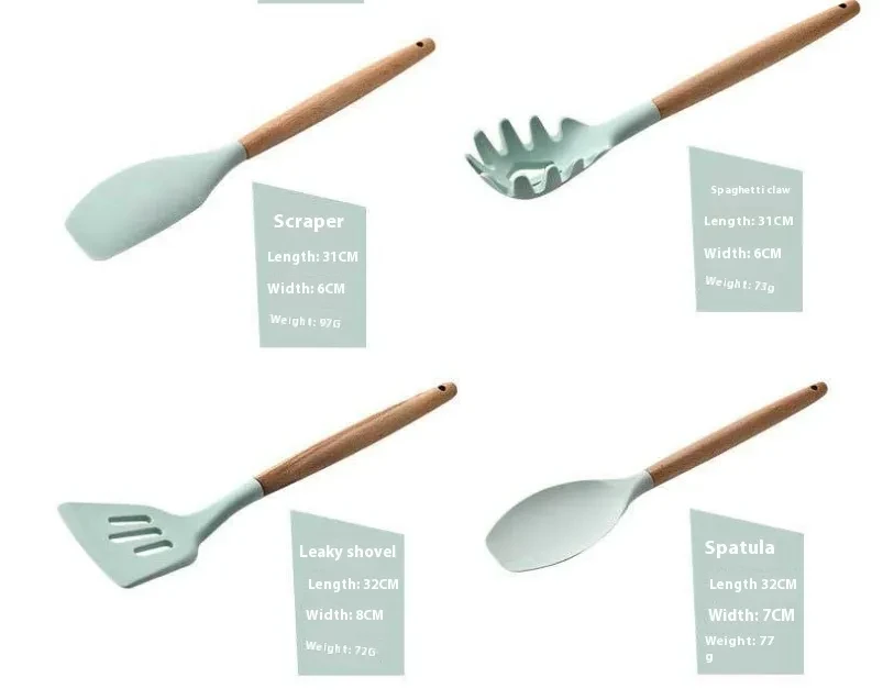 11 pcs non stick spatula kitchenware cooking set