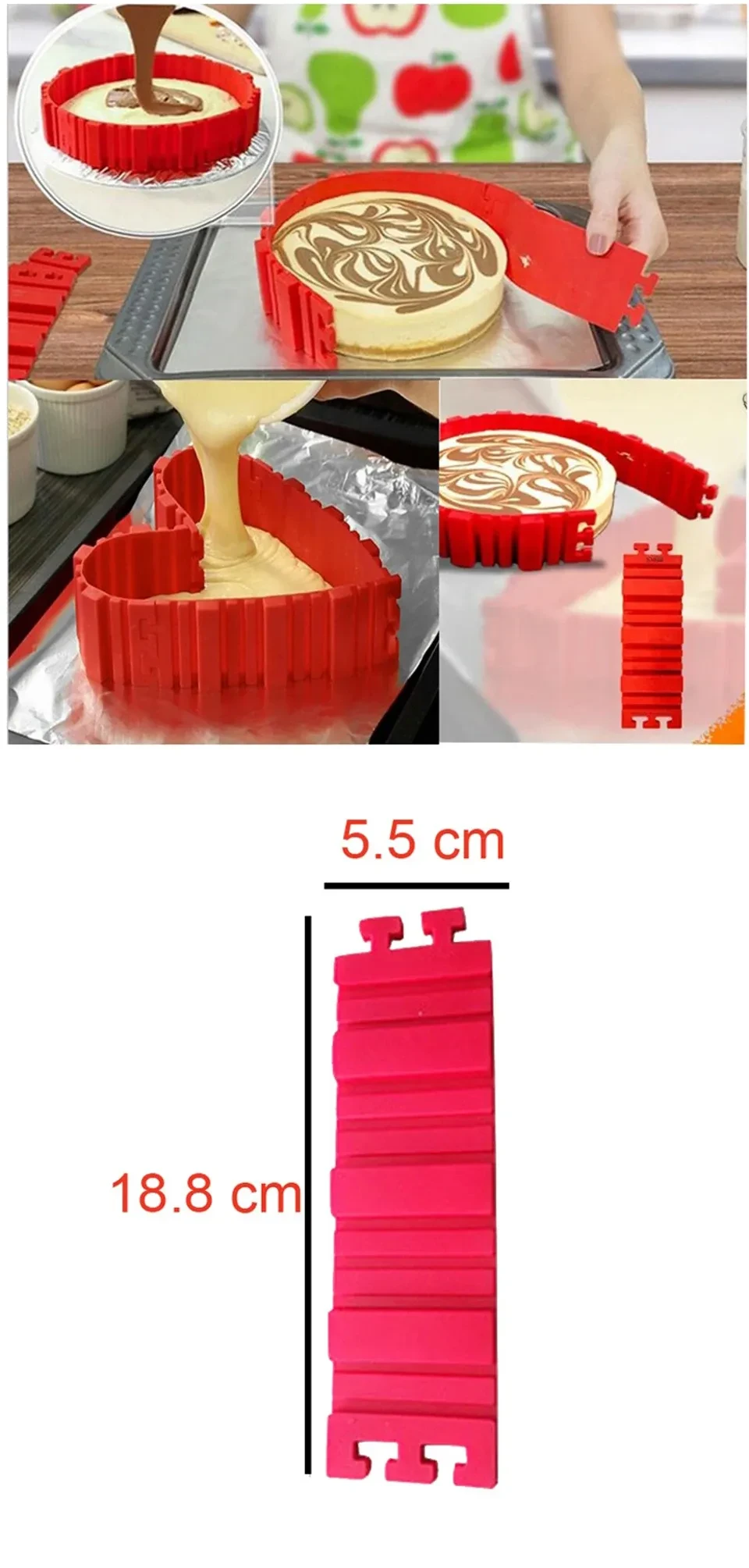 Magic Bake Snake Silicome Cake Mold Heart Shade Rectangular Round Shade Bake Snake Cake Mold Pastry Tools