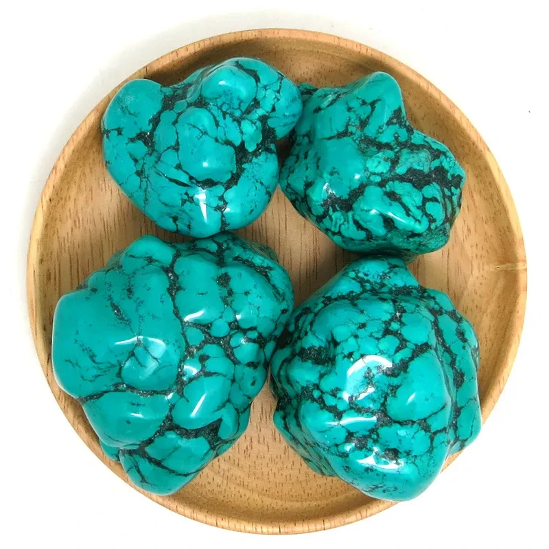 Natural Magnesite Turquoise Rough Stone Pendant Ornament