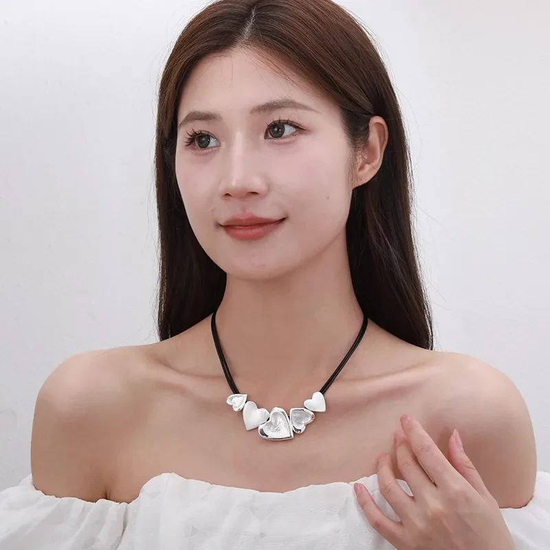 Black Choker Necklace with Pendant