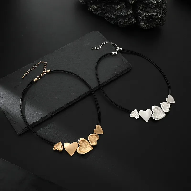 Black Choker Necklace with Pendant