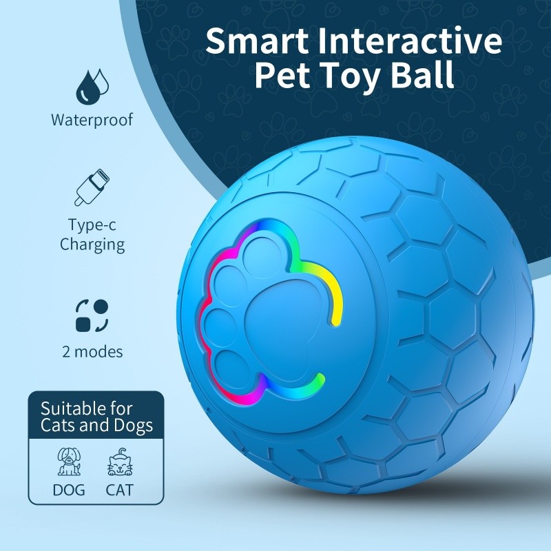 Smart Interactive Dog Ball Toy - Rechargeable Automatic Rolling Ball with Motion Activation and Remote Control
