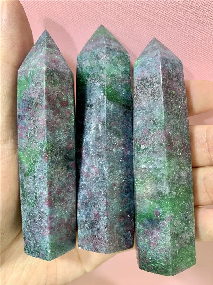 Raw Stone Cutting Polishing And Six Prism Ornaments Crafts