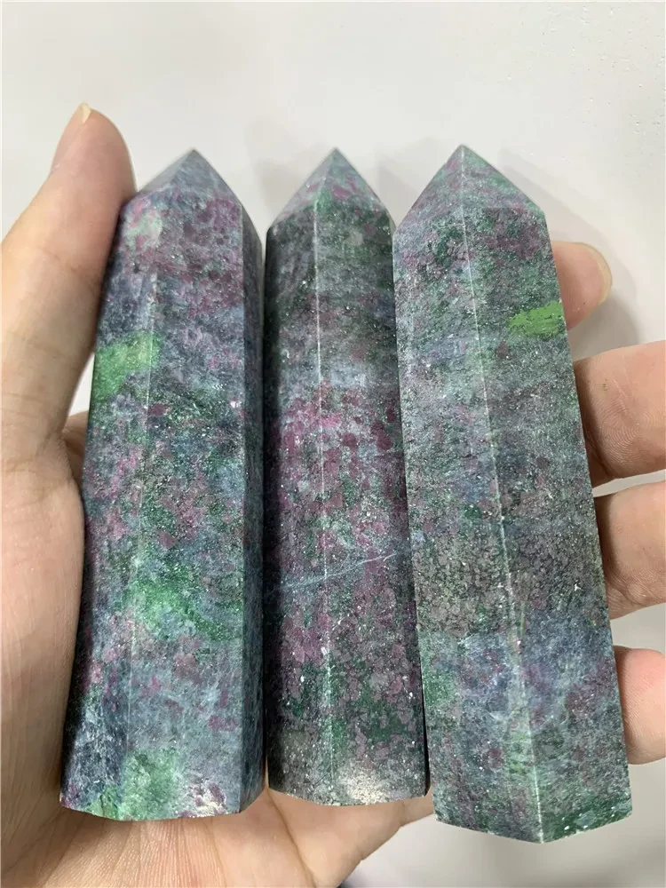 Raw Stone Cutting Polishing And Six Prism Ornaments Crafts