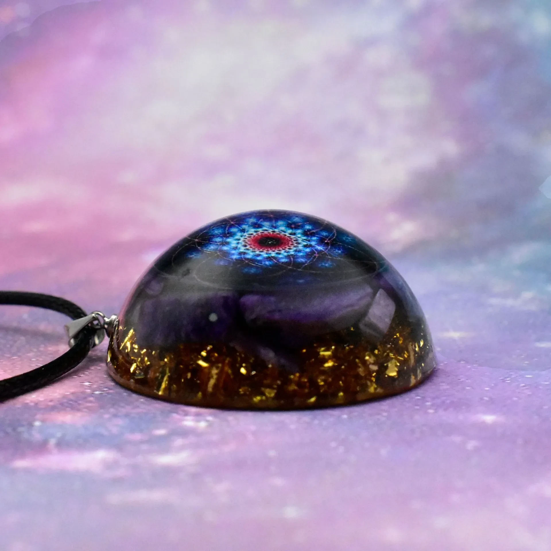 Natural Crystal Dropping Gel Pendant Purple Dragon Crushed Stone