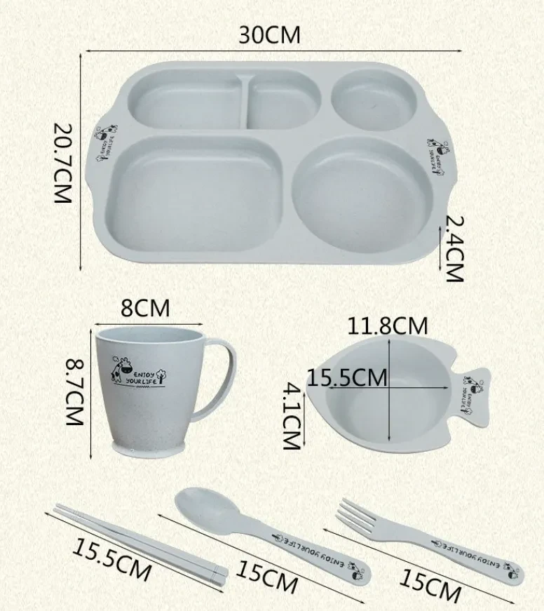 Tray Household Children's Breakfast Dinner Plate