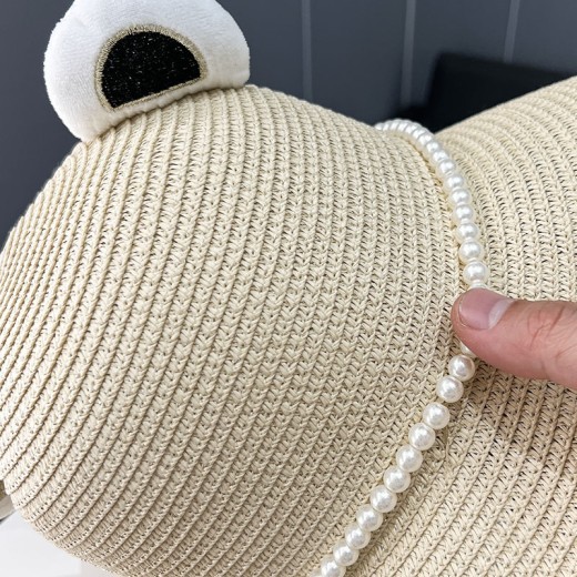 Little Bear Ears Fisherman Cute Simple Straw Hat