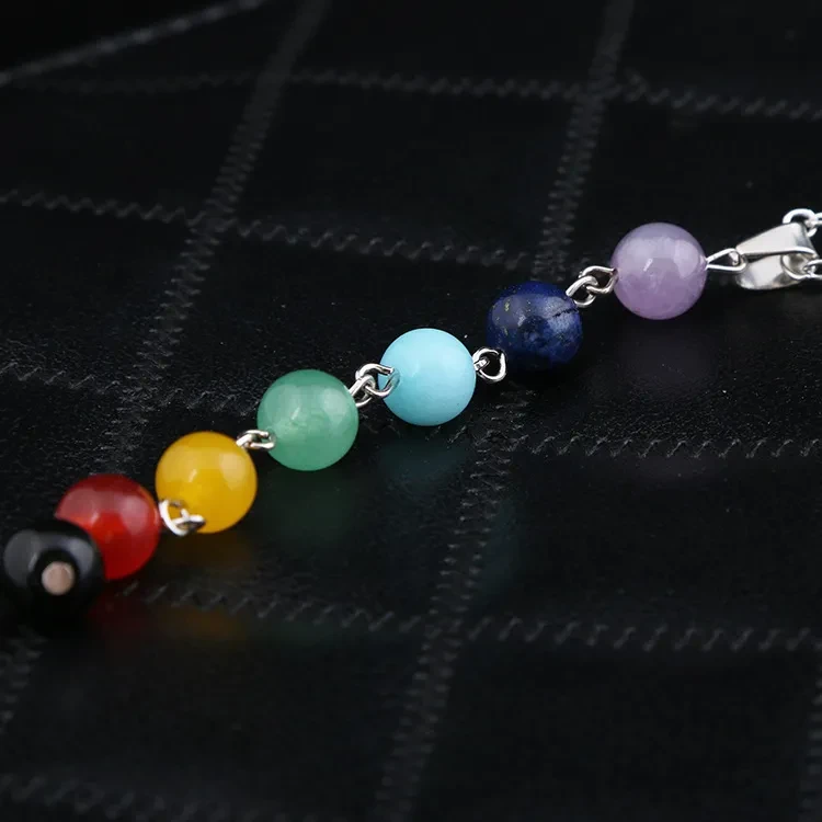 Chakra Gem Stone Beads Pendant Necklace