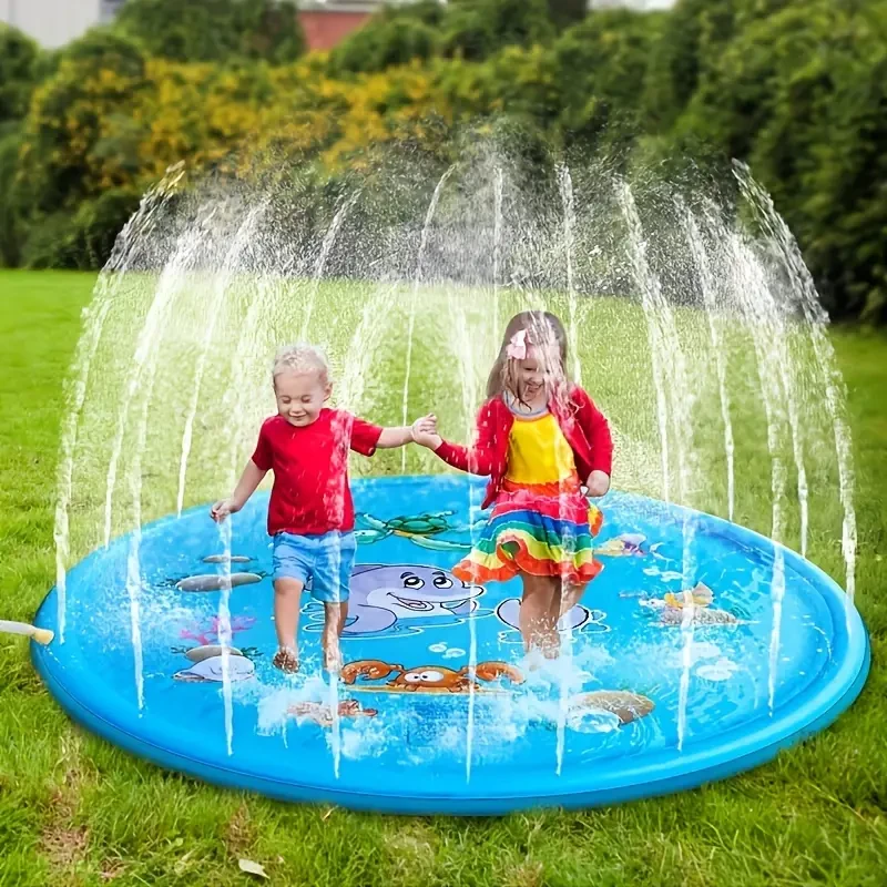 Inflatable Water Spray Mat - Splash-Proof Outdoor Play Mat with Fun Sprinkler System