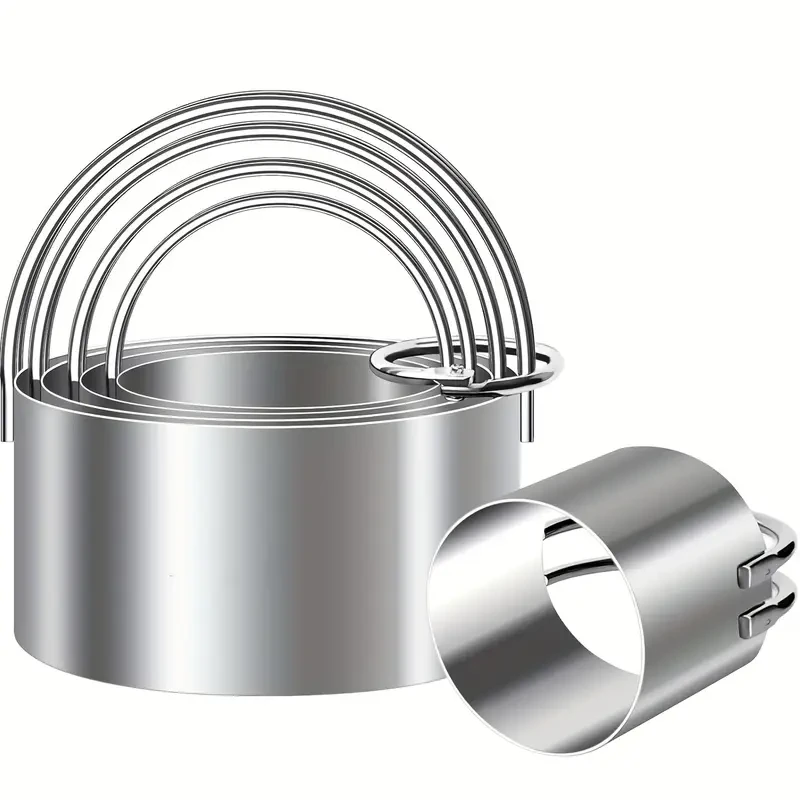 5pcs Stainless Steel Circle Biscuit Cutter Set