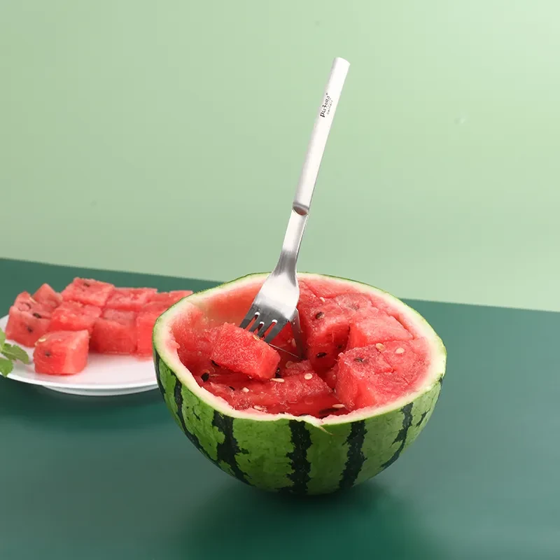 Household Portable Cut Melon Multi-function Stainless Steel Fork