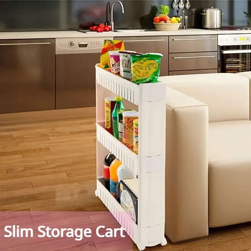Slim Rolling Storage Cart Rack
