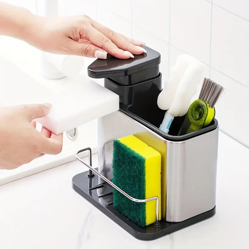 Multifunctional Sink Soap Dispenser With Sponge Holder