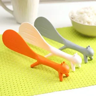 Cute Creative Squirrel Can Stand Non-stick Table Rice Spoon