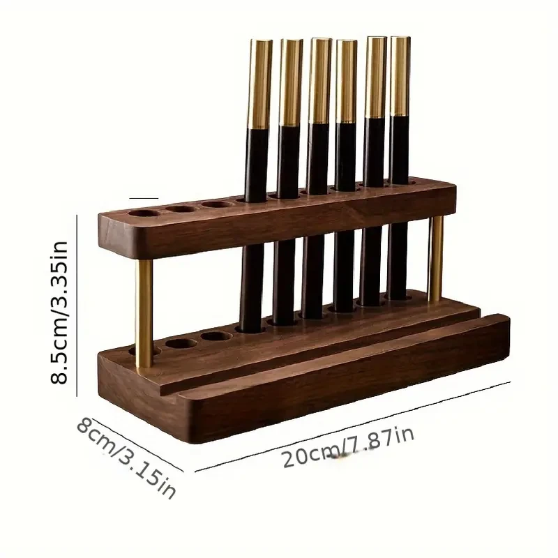 Multifunctional Walnut Wood Pen Holder
