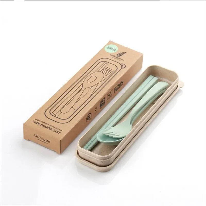 Four-piece outdoor portable student tableware