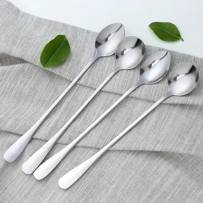 Stainless steel spoon with long handle