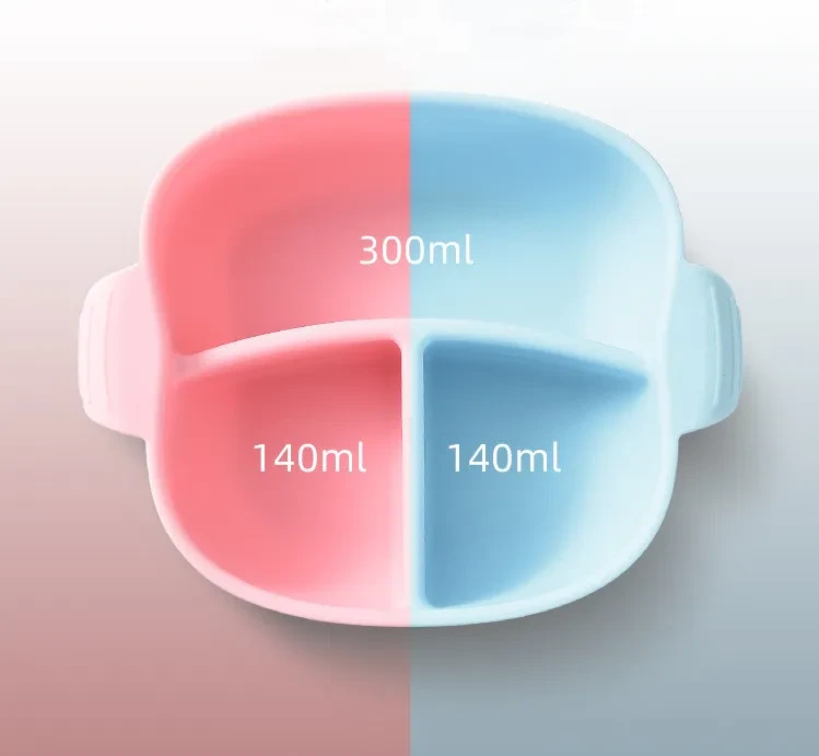 Large suction cup children's silicone plate