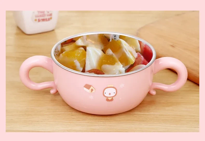 Fall Insulation Bowl Baby Double-Layer Insulation Bowl Baby Food Supplement Bowl