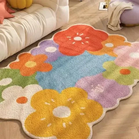 Colored Flower Carpet For Household Rooms