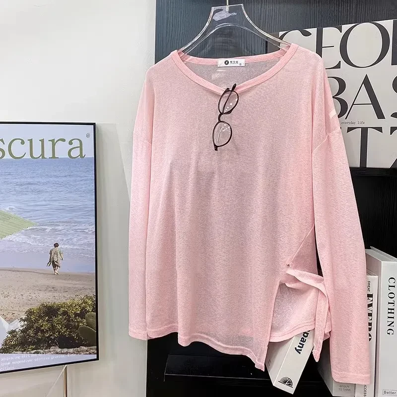 Thin Micro-transparent Split Sun Protection Long Sleeve