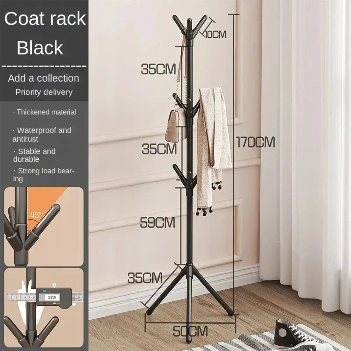 Clothes and Hats Rack  Vertical Tree Branch Shape Holder