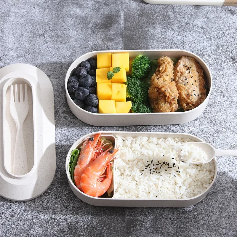 Japanese Wheat Straw Bento Box Can Be Microwaved