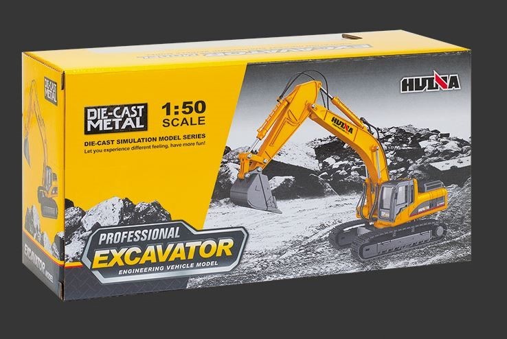 Die-cast Digger Excavator, HUINA 1:50, Die-cast Metal Excavator Model