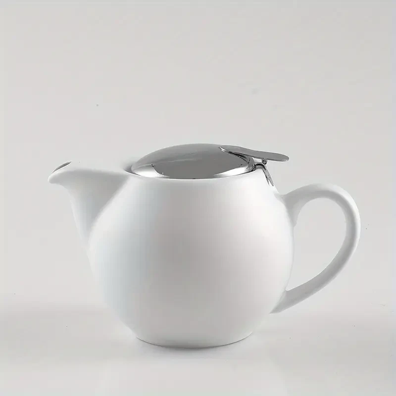 6 Colors 350ml Ceramic Teapot with Stainless Steel Lid & Extra-Fine Infuser