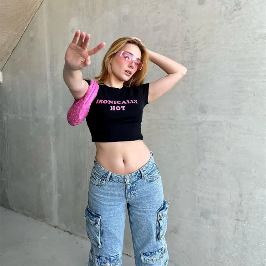 Plus Size Crop Top and Shorts Set