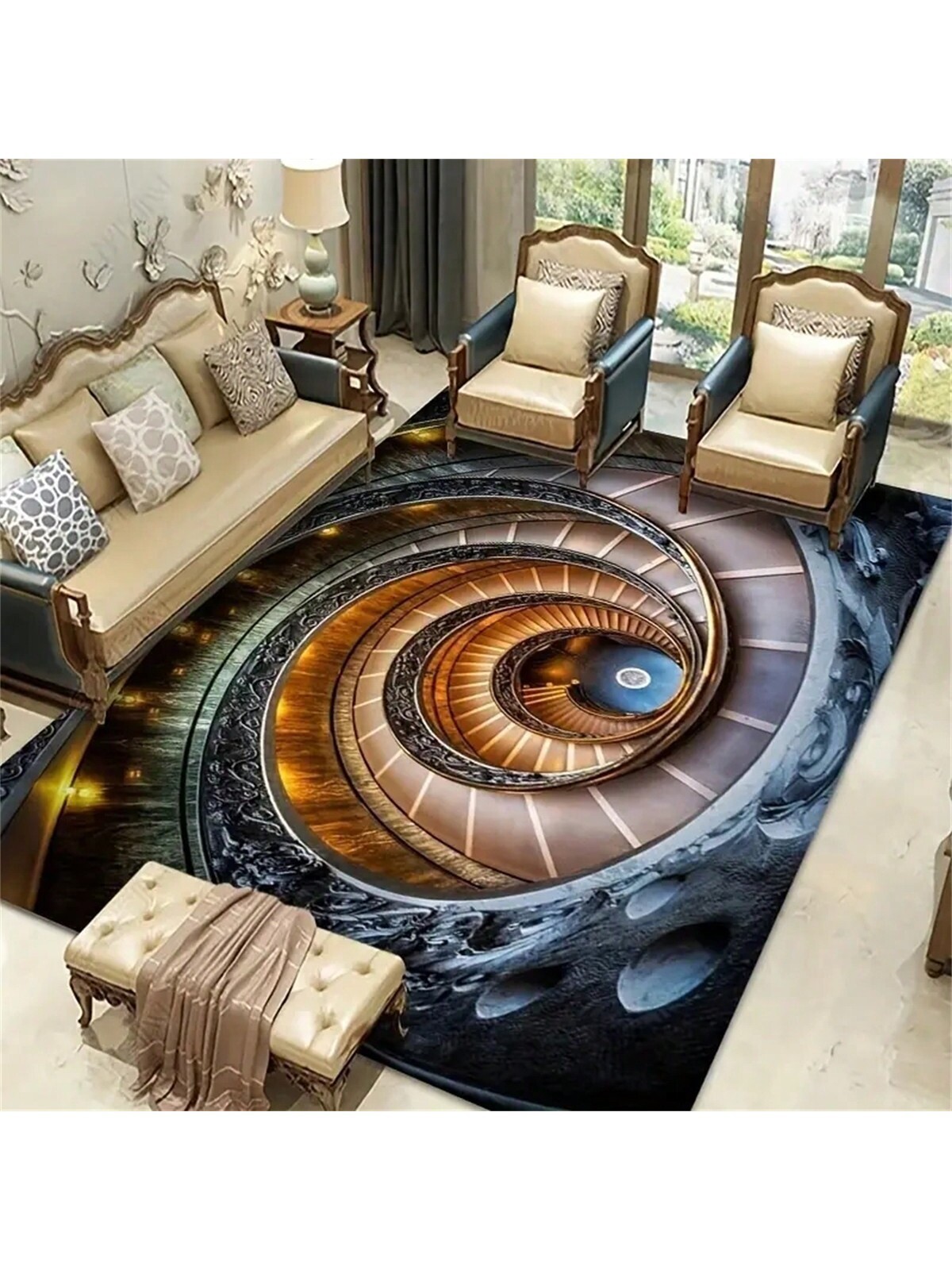 Blanket Covered With Decorative Floor Mats
