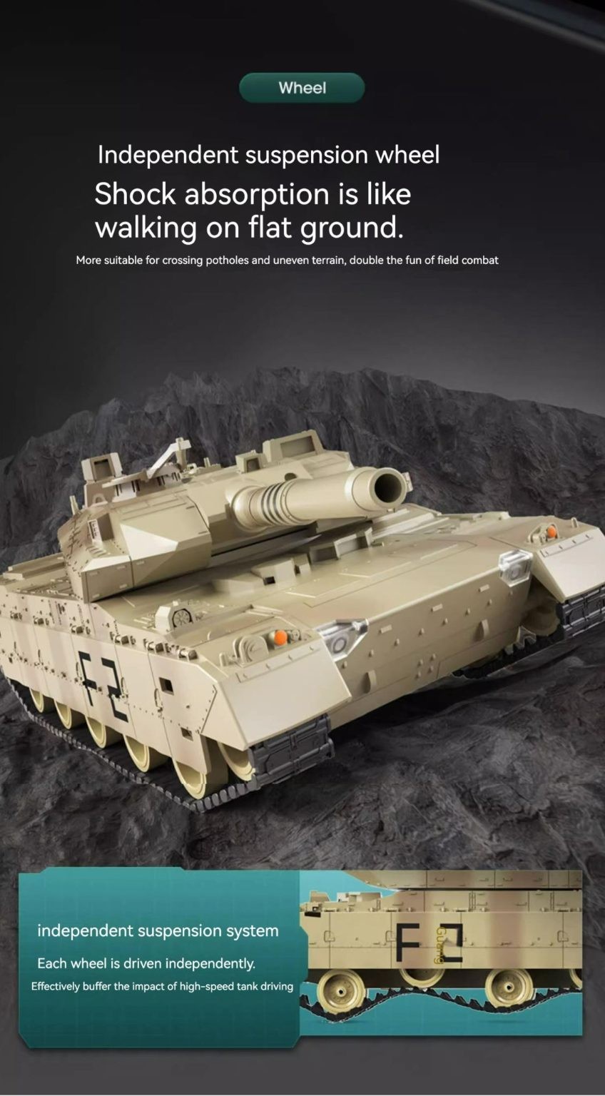 Tank, RC Tank, Remote Control Tank.12 CH, Army Green.