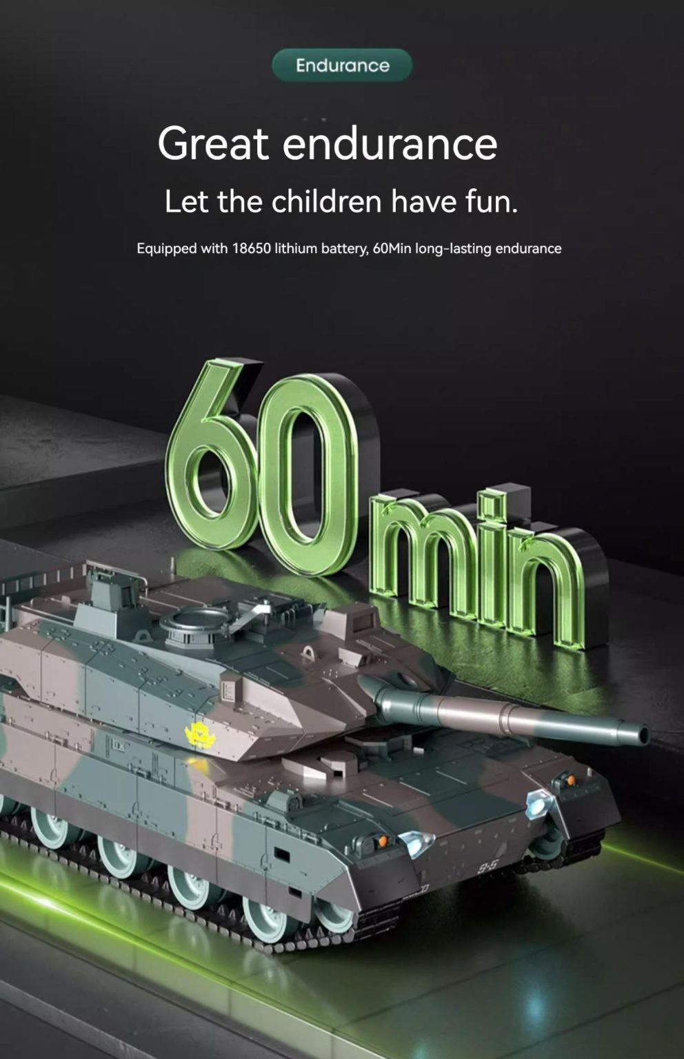 Tank, RC Tank, Remote Control Tank.12 CH, Army Green.