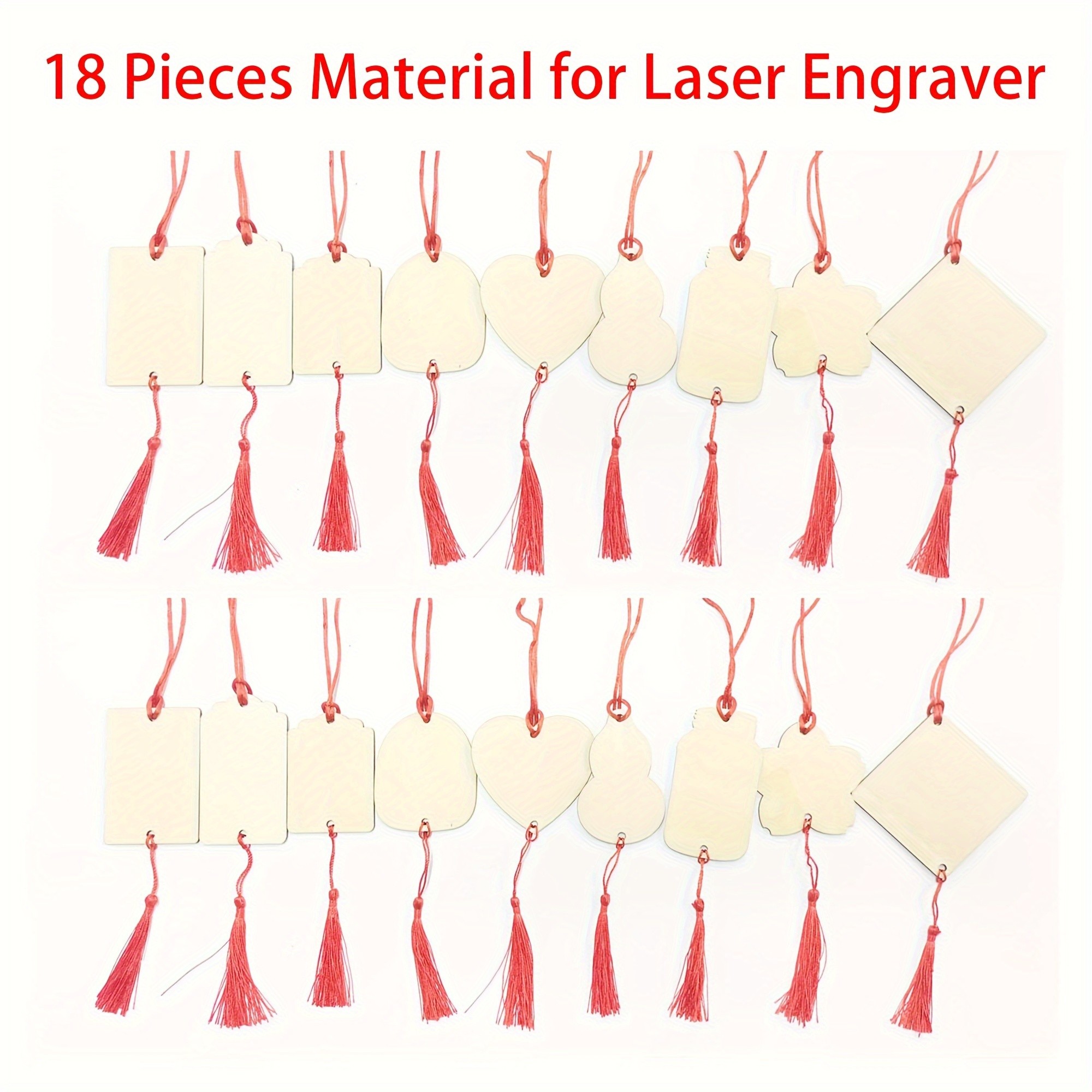 EasyThreed Laser Engraver 18pcs Wood Craft Set DIY Decoration Materials, Perfect for Gifts & Projects