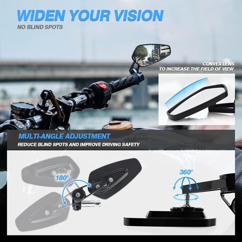 Motorcycle Bar End Mirrors Motorbike Rearview Mirror